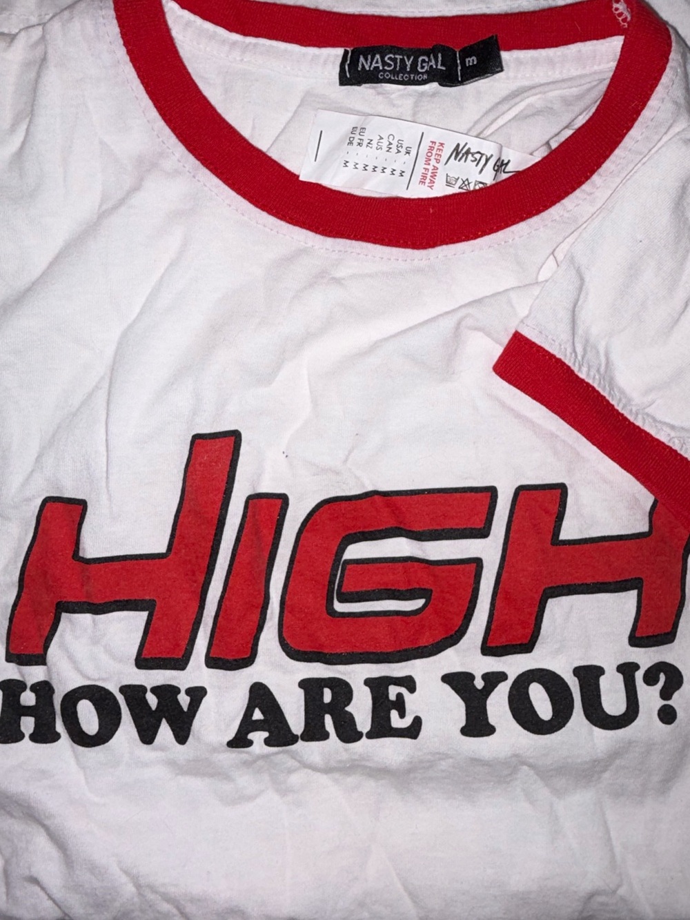 Nasty Gal ‘’High How Are You?’’ Oversized Tee’s
